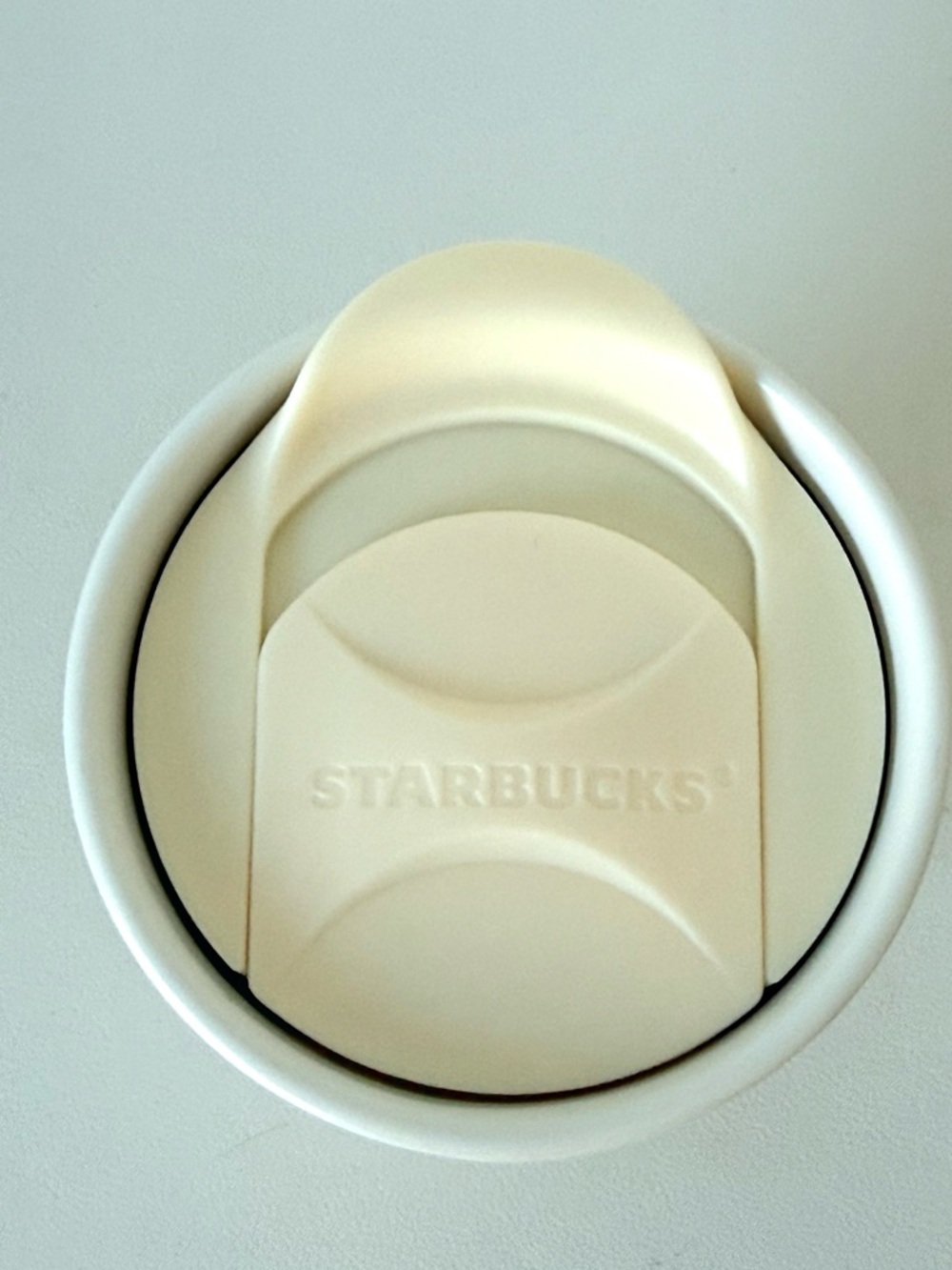 Starbucks Coffee Travel Mug White Cream Ceramic Silicone Sleeve Snowflake 2013 - Picture 4 of 10